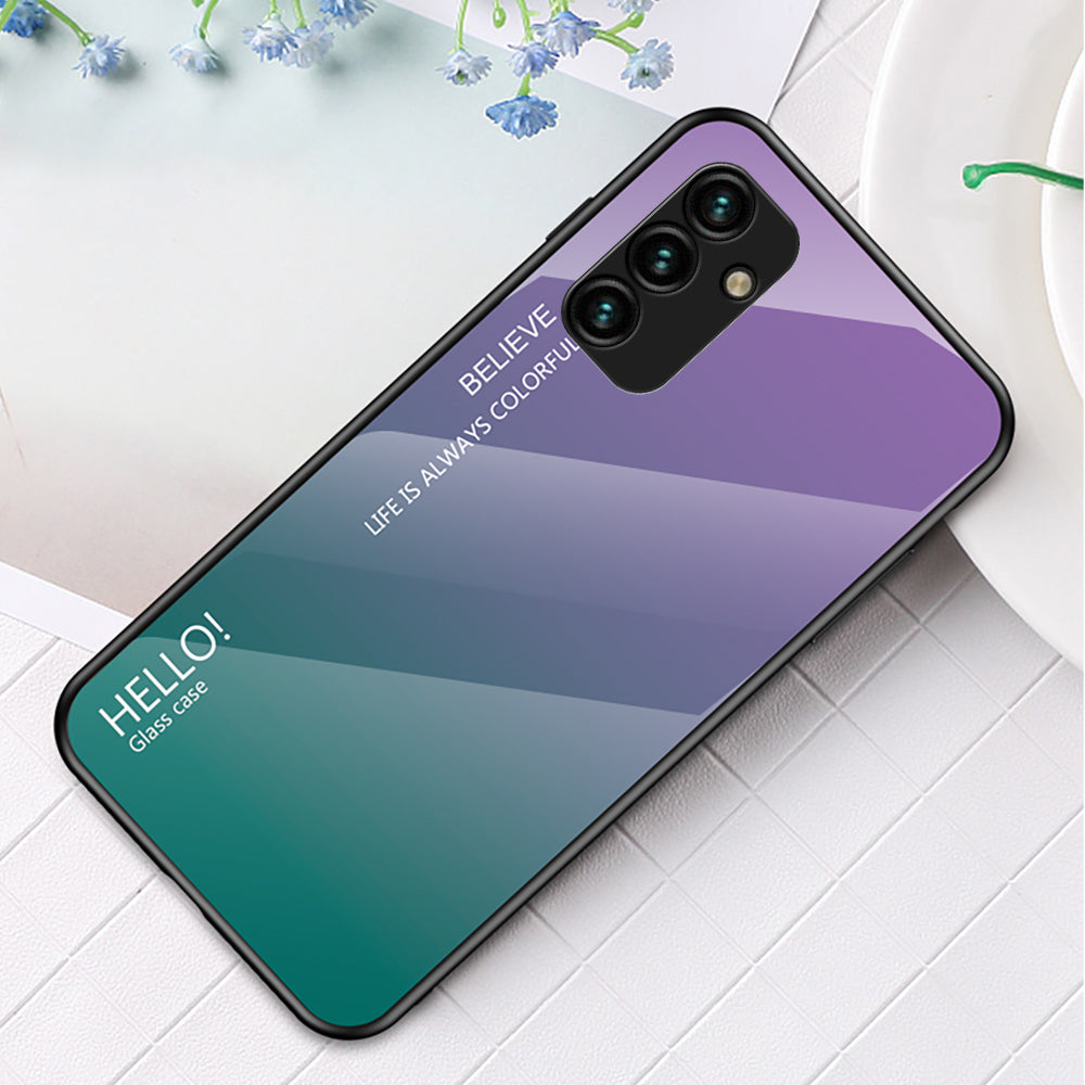 For Samsung Galaxy A34 5G Gradient Color Drop-proof Phone Case Tempered Glass PC TPU Protective Case For Samsung Galaxy A34 5G Gradient Color Drop-proof Phone Case Tempered Glass PC TPU Protective Case
